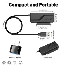 Carica l'immagine nel visualizzatore di Gallery, 6Gbps Adattatore USB 3.0 a SATA, Convertitore e Esterno USB 3.0 a SATA per Dischi Rigidi HDD/SSD da 2,5“/3,5” e Lettori 
