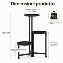 Carica l'immagine nel visualizzatore di Gallery, FARYODI - Supporto per fiori a 3 livelli in metallo, porta piante in metallo e scala per piante per interni ed esterni, 