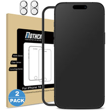 Carica l'immagine nel visualizzatore di Gallery, Mothca Vetro Temperato Opaco per iPhone 16, 2 Pellicole Protettive Opache + 2 Pellicole Fotocamera, Anti-Impronte e Anti