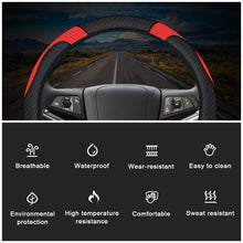 Carica l'immagine nel visualizzatore di Gallery, URAQT Coprivolante Auto in Pelle Microfibra, Coprivolante Auto Universale 37-39 cm, Coprivolantes Autos Pelle con Copri 