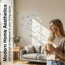 Carica l'immagine nel visualizzatore di Gallery, 36 Pezzi Farfalle 3D Specchio Adesivi Murali Tridimensionali Acrilico Rimovibile Fai da Te Decorazione da Muro per Casa/