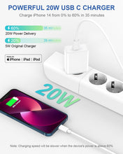 Carica l'immagine nel visualizzatore di Gallery, Originale Apple MFi 20W USB C Caricatore iPhone Rapido con 2M Cavo Ricarica per iPhone 14 13 12 11 Pro Max/Mini/XS/X/8