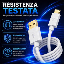 Carica l'immagine nel visualizzatore di Gallery, Cavo USB A a USB C Ricarica Rapida, Set 2 Cavi Type-C 1M+2M, 66W 6A, Trasferimento Dati Veloce, Compatibile con Samsung 