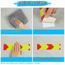 Carica l'immagine nel visualizzatore di Gallery, AOOWU Nastro Riflettente Adesivo, 10mx5cm Autoadesivo Nastro Catarifrangente Adesivo, Impermeabile Adesivi Rifrangenti N