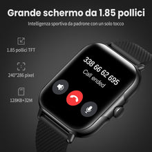 Carica l'immagine nel visualizzatore di Gallery, Smartwatch Uomo Donna, 1,85'' Orologio Fitness con Sonno Cardiofrequenzimetro, Smart Watch con Funzione di Notifica dei 