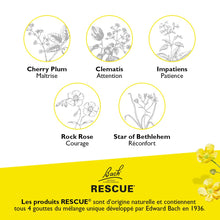 Carica l'immagine nel visualizzatore di Gallery, RESCUE Spray senza alcool da 20 ml, benessere emotivo naturale, miscela di 5 fiori di Bach Original, ideale per lo stres