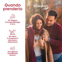 Carica l'immagine nel visualizzatore di Gallery, SiderAL, Integratore alimentare a base di Ferro Sucrosomiale®, Vitamina C e B12 Sucrosomiale®, No Gusto metallico, Alta 