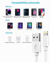 Carica l'immagine nel visualizzatore di Gallery, Cavo iPhone Originale A pple Certificato MFi, Cavo Lightning 1M 2Pezzi, Cavo Ricarica i Phone Cavetto Phone Carica Rapid