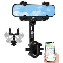 Carica l'immagine nel visualizzatore di Gallery, Sweetone Supporto per Telefono Specchietto Retrovisore Auto, Porta Cellulare 360° Girevole Retrattile, Multifunzionale S