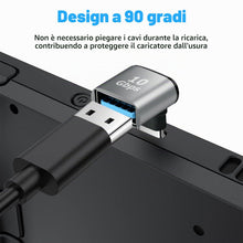 Carica l'immagine nel visualizzatore di Gallery, 2 adattatori C a USB 3.1 (angolo di 90 gradi), convertitore da USB-C a USB-A, adattatore OTG per MacBook Pro 2019/2018, 