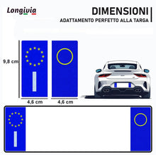 Carica l'immagine nel visualizzatore di Gallery, 4 PEZZI Adesivi Targa Auto Italiana RIFRANGENTI – Misura 4.5 x 9.8 cm - Adesivi Targa Auto Ultra Resistente Pioggia Sole