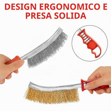 Carica l'immagine nel visualizzatore di Gallery, Flintronic 3 Pezzi Spazzole Metalliche, Set di Spazzole Metalliche da 250mm, Ottone in Acciaio Inossidabile Spazzole, Pu