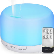 Carica l'immagine nel visualizzatore di Gallery, Hianjoo Diffusore di Oli Essenziali 450ml, Umidificatore Ultrasuoni per Aromaterapia Con 7 LED Colori per SPA, Yoga, Cam
