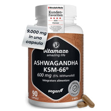 Carica l'immagine nel visualizzatore di Gallery, Ashwagandha KSM-66® per Stress e Benessere Mentale – 600mg al Giorno, 90 Capsule (3 Mesi), 5% Witanolidi, 1 Capsula al G