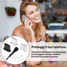 Carica l'immagine nel visualizzatore di Gallery, 30 Pezzi Tappo Antipolvere Cellulare Usb-C (Con 1 Spazzola E 1 Scatola), Nero/Bianco/Trasparente, Standard, Compatibile 