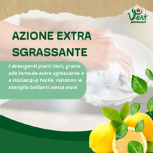 Carica l'immagine nel visualizzatore di Gallery, Vert - Ecodetergente Piatti - Fragranza Limone e Basilico, 100% Origine Naturale, Funzione Extra Sgrassante e Risciacquo