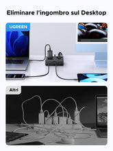 Carica l'immagine nel visualizzatore di Gallery, UGREEN 6 IN 1 Ciabatta Multipresa Elettrica 3680W 2 AC 4 USB PD 1.5M Nero