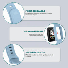 Carica l'immagine nel visualizzatore di Gallery, 5 Pezzis Silicone Cinturini Compatibile con Xiaomi Smart Band 9 Active/Redmi Smart Band 3, Regolabile Sportivo Cinturino