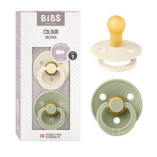 Carica l'immagine nel visualizzatore di Gallery, BIBS Colour Ciuccio confezione da 2 pezzi. Privo di BPA, Tettarella tonda. Lattice di gomma naturale, Misura 1 (0-6 mesi