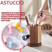 Carica l'immagine nel visualizzatore di Gallery, 12 Pezzi Tappi per Matite in Silicone con Design Zampe di Gatto - Ergonomici e Divertenti, Protezione per la Punta - Per