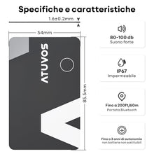 Carica l'immagine nel visualizzatore di Gallery, ATUVOS Air Tag Card Wallet Tracker Thin 1.6mm, Smart Tag compatibile con Apple Dov'è APP (solo iOS, Android non supporta