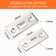 Carica l'immagine nel visualizzatore di Gallery, Calamite per Mobili Chiusura 6 Pezzi,Chiusura Magnetica,Calamite Potenti in Acciaio Laminato a Freddo, Ultra Sottile per
