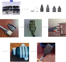 Carica l'immagine nel visualizzatore di Gallery, RUNCCI-YUN 40pcs USB 2.0 Tipo A 4 pin del connettore，di saldatura 2.0 USB connettore con Coperchio In Plastica Per Diy