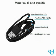 Carica l'immagine nel visualizzatore di Gallery, OcioDual Cavo di Ricarica Magnetica Nero per Orologio 2 Pins Distanza tra i Pin 7,62mm Caricabatterie Cable Caricatore M