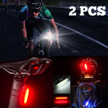 Carica l'immagine nel visualizzatore di Gallery, Set luci LED bici anteriore e posteriore ricaricabili USB IPX6