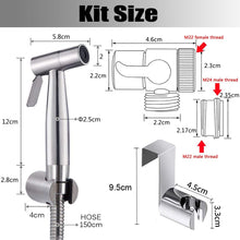 Carica l'immagine nel visualizzatore di Gallery, Bidet Portatile Kit Acciaio Inossidabile WC Doccia con Deviatore 2 Vie, Tubo 1,5m e Supporto Doccetta