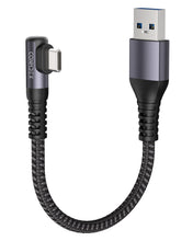 Carica l'immagine nel visualizzatore di Gallery, CONMDEX Cavo USB a USB C Corto Angolare USB3.1 Gen2 20CM 10Gbit/s Cavo Dati Tipo C Android Auto 3.1A QC3.0 da C a C Rica