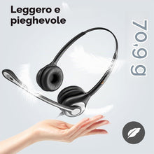 Carica l'immagine nel visualizzatore di Gallery, Wantek Cuffie con microfono USB 3,5 mm Jack Tipo C Adattatore Professioanl Cuffie con Cancelling Mic per Call Center Bus