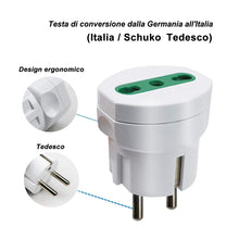 Carica l'immagine nel visualizzatore di Gallery, EXTRASTAR Confezione da 4 Adattatori presa italiana (10/16A) spina schuko per i viaggi in Germania, Spagna, Portogallo, 