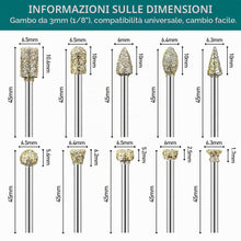 Carica l'immagine nel visualizzatore di Gallery, 20 Pezzi Frese Diamantate per Dremel, Set di Frese Diamantate con Gambo da 3 mm per Pietra Intaglio fai da te, Rettifica