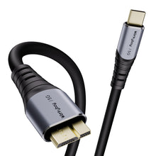 Carica l'immagine nel visualizzatore di Gallery, Cavo Hard Disk Micro B 3.0 a USB C 20cm, cavi dati 5 Gbps, Cavo da ricarica Type C a Micro B Maschio/Maschio 0.2m, Compa