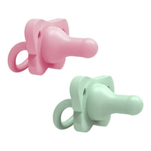 Carica l'immagine nel visualizzatore di Gallery, Dr. Brown's HappyPaci - Ciuccio 100% in silicone, design sagomato monopezzo, 0-6 m, senza BPA, confezione da 2, rosa e v