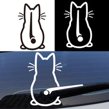 Carica l'immagine nel visualizzatore di Gallery, Adesivo per Tergicristallo, 2 Pezzi con Gatti, Riflettente, Divertente Cartone Animato, Gattino, Coda, Auto, Impermeabil