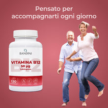 Carica l'immagine nel visualizzatore di Gallery, Bandini® Vitamina B12 sublinguale 120 compresse, Cianocobalamina 50µg
