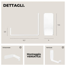 Carica l'immagine nel visualizzatore di Gallery, Porta Carta Igienica Adesivo da Muro Bianco - Senza Foratura