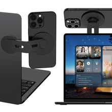 Carica l'immagine nel visualizzatore di Gallery, Supporto Magnetico per Laptop Compatibile con MagSafe iPhone/Samsung, Supporto Laterale per Telefono Pieghevole a 110° e
