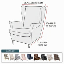 Carica l'immagine nel visualizzatore di Gallery, Fodere per sedie ad Ala ,Copri Poltrona con Braccioli con Fascia Elastica, Fodera Protettiva per Poltrona Lavabile per S