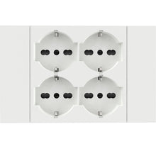 Carica l'immagine nel visualizzatore di Gallery, Electraline 22108 Multipresa da incasso Quadra 4 Posti Universali P40, compatibile con tutte le scatole da incasso 3 e 4