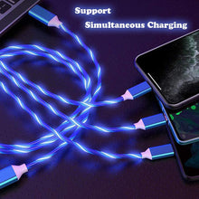 Carica l'immagine nel visualizzatore di Gallery, Cavo di ricarica 3 in 1 Ricarica rapida, LED Caricabatterie multi telefono Android Cavo USB C Cavo micro USB da 3 piedi 