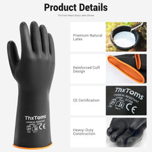 Carica l'immagine nel visualizzatore di Gallery, ThxToms Guanti Resistenti a Sostanze Chimiche, Guanti in Lattice Resistenti, Resistono a Forti Acidi, Alcali e Olio, Ner