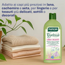 Carica l'immagine nel visualizzatore di Gallery, Nuncas Vegetarium Detersivo a Mano e in Lavatrice Lana e Delicati - 500 ml