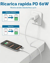 Carica l'immagine nel visualizzatore di Gallery, PD 60W Cavo USB Type-C Ricarica Rapida [1M 2Pack] per iPhone 17/16/15 Pro Max, Cavetto USB a USBC Dati per Samsung Galax