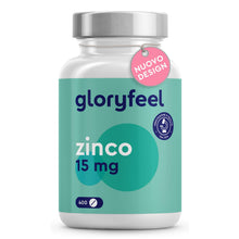 Carica l'immagine nel visualizzatore di Gallery, Zinco Puro Integratore 15mg, Scorta + 1 Anno, 400 Compresse Vegan contro Acne e Brufoli, Antiossidante per Pelle Sana, Z