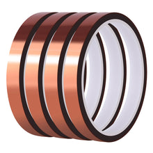 Carica l'immagine nel visualizzatore di Gallery, Nastro Kapton 4 Rotoli 10 Mm X 30 M Marrone Resistente Al Calore