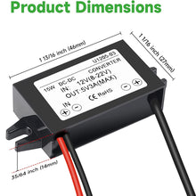 Carica l'immagine nel visualizzatore di Gallery, Greluma 1 Pezzo Convertitore impermeabile da 12V a 5V 3A, adattatore di alimentazione per modulo step down DC-DC USB C d