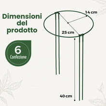 Carica l'immagine nel visualizzatore di Gallery, Bamworld Set di 6 Pali di Supporto Semicircolari per Piante, Resistenti e Versatili, con Anello di Supporto per Piante, 